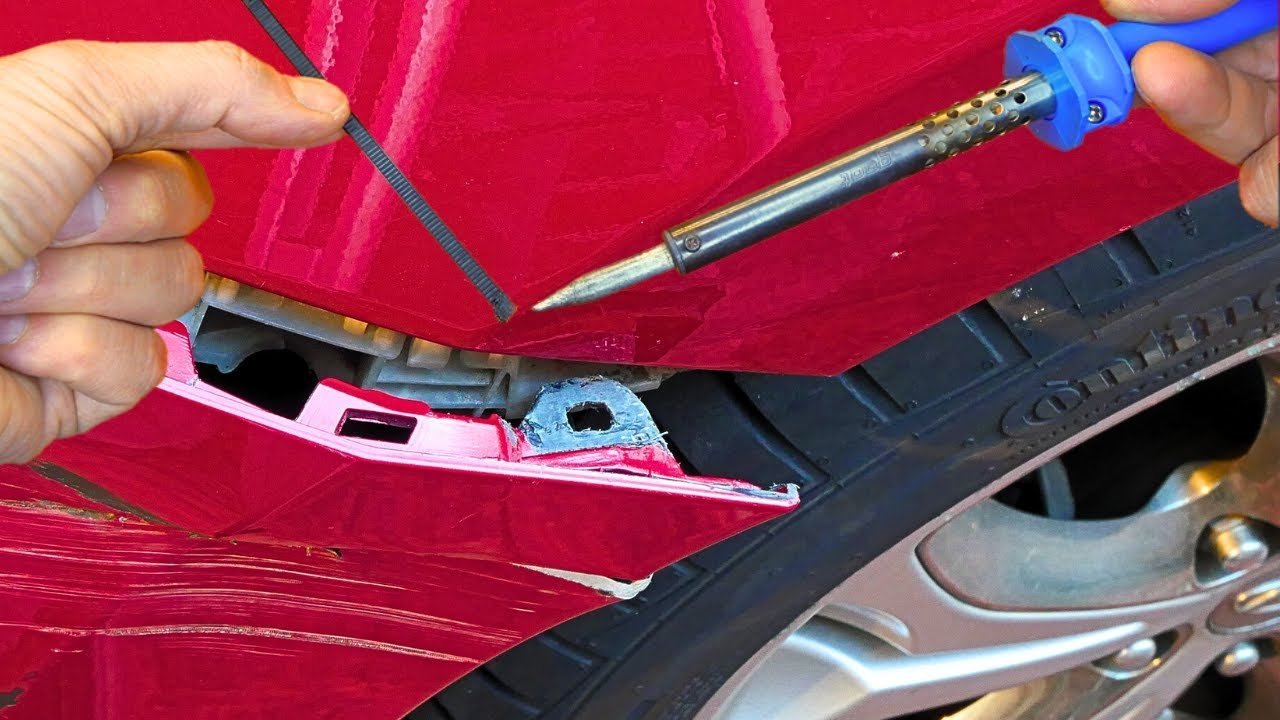 Bumper repair being completed at Shop 21